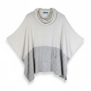 Ink + Ivy Wake & Wear Women Colorblock Poncho Gray S Cozy Core Lagenlook Comfort